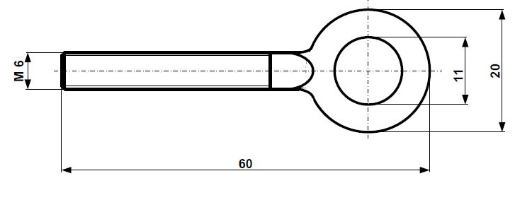 Fix Nippel FN 7121 Kettenspanner Stengel 6 x 60 Stahl verzinkt