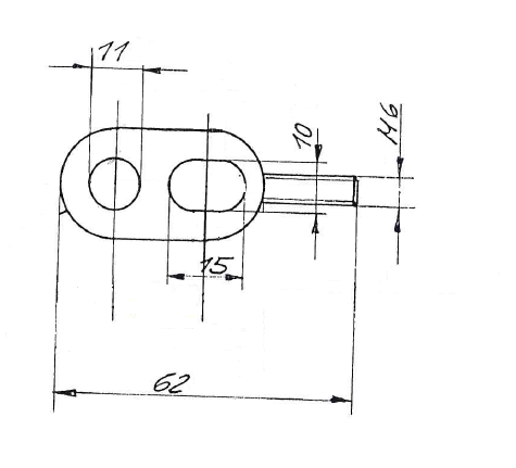 Fix Nippel FN 7128 Kettenspanner Stengel 6 x 62 Stahl verzinkt