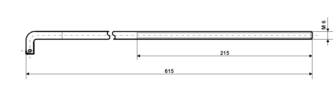 Fix Nippel FN 7181 Bremsstange Universal St M 6 x 615 / ~ 215 Stahl verzinkt