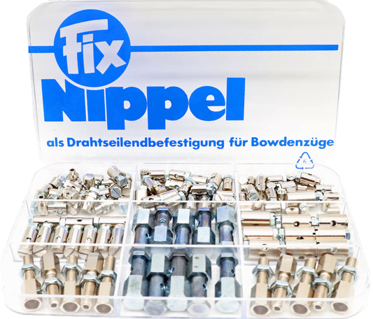 Fix Nippel FN 4780 Kombi - Sortiment / Schraubnippel + Stellschrauben / Inhalt 120 Teile