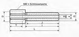 Stellschraube geschlitzt M 6 x 34 Messing vernickelt